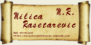Milica Rašetarević vizit kartica